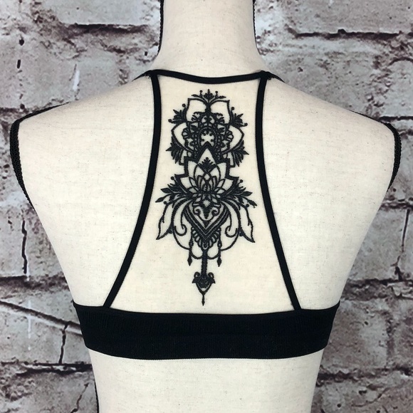 New Voluptuous cup plus size tattoo black bralette - Picture 3 of 8